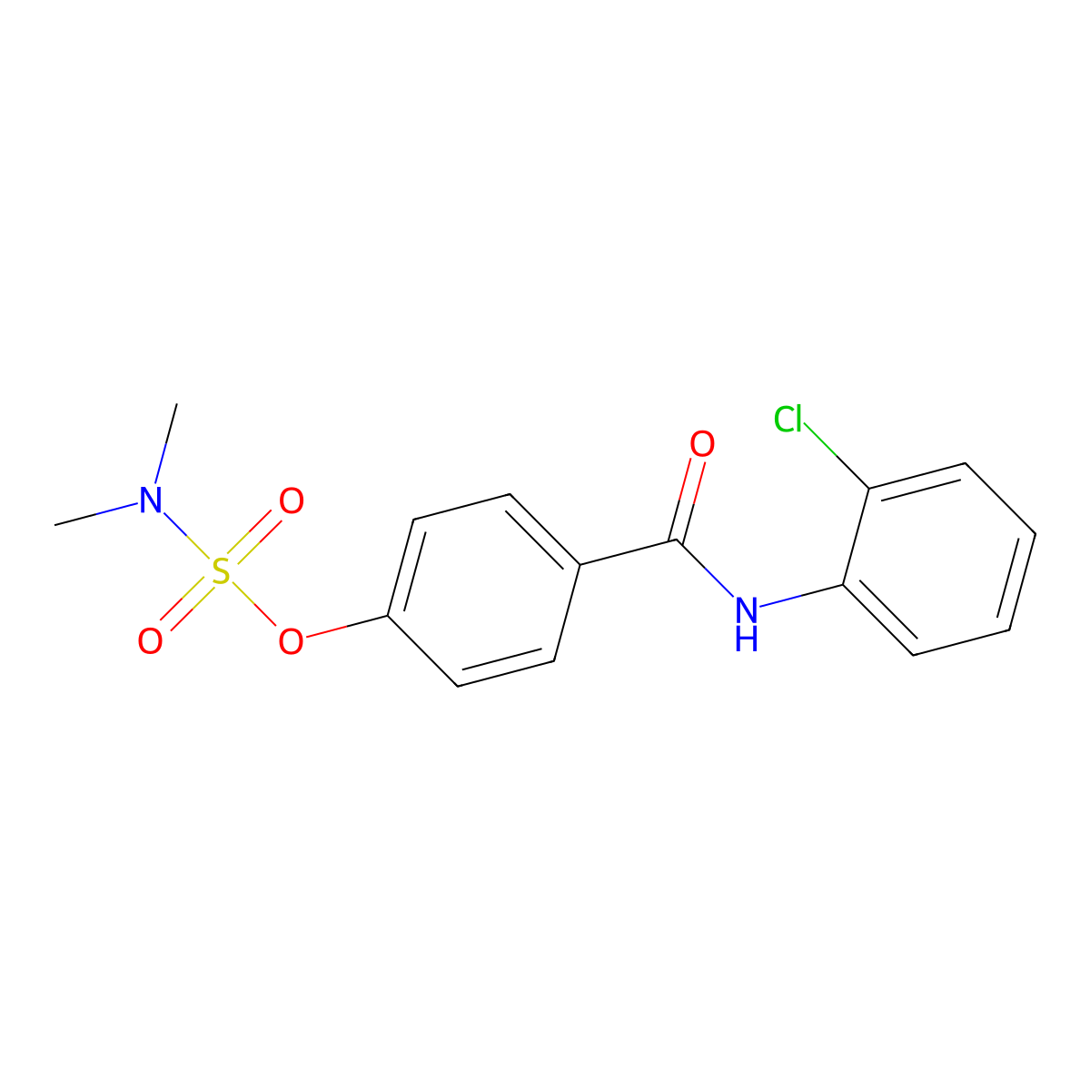 4-[(2-chloroanilino)carbonyl]phenyl-N,N-dimethylsulfamate molecular structure, CAS 338396-22-8