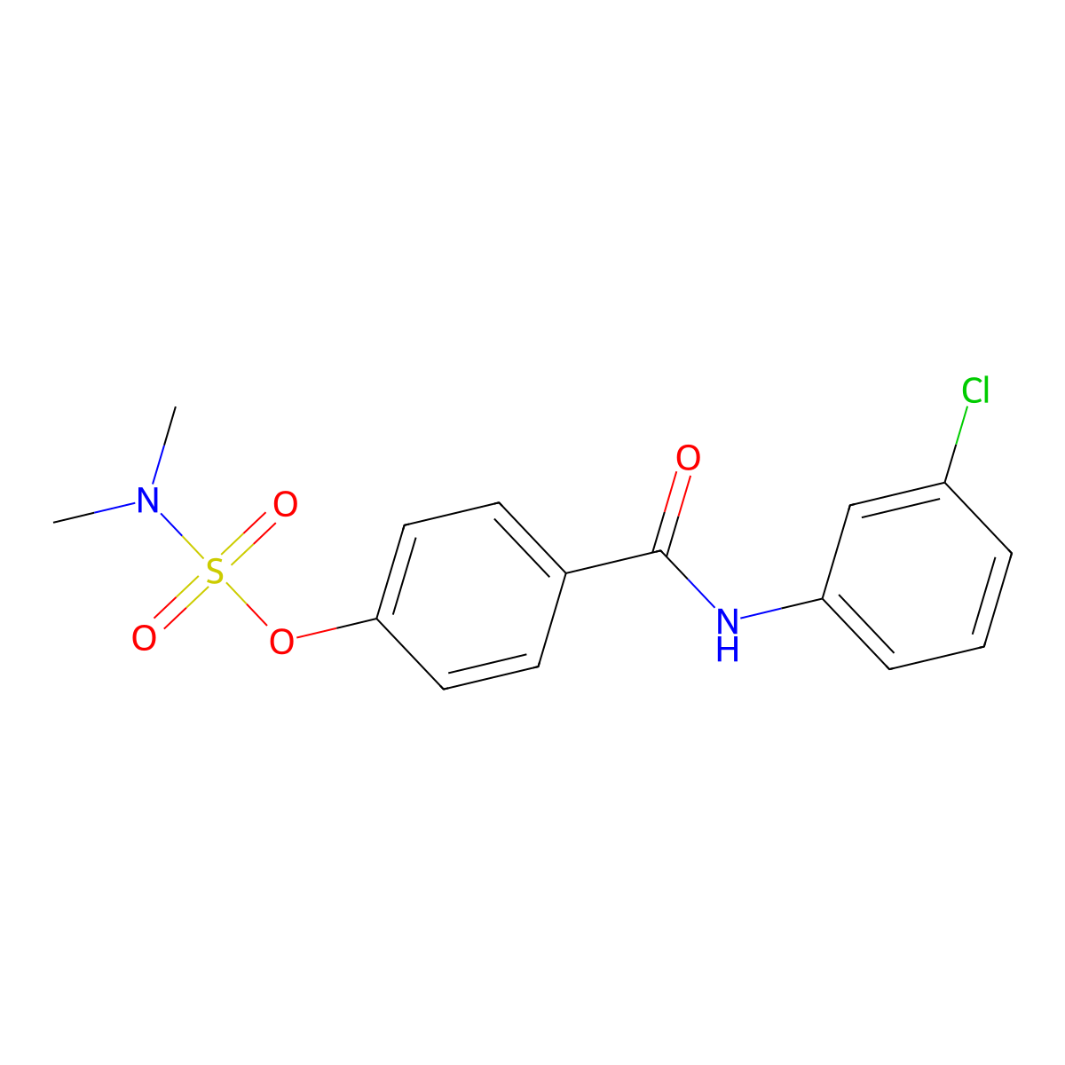 4-[(3-chloroanilino)carbonyl]phenyl-N,N-dimethylsulfamate molecular structure, CAS 338396-23-9