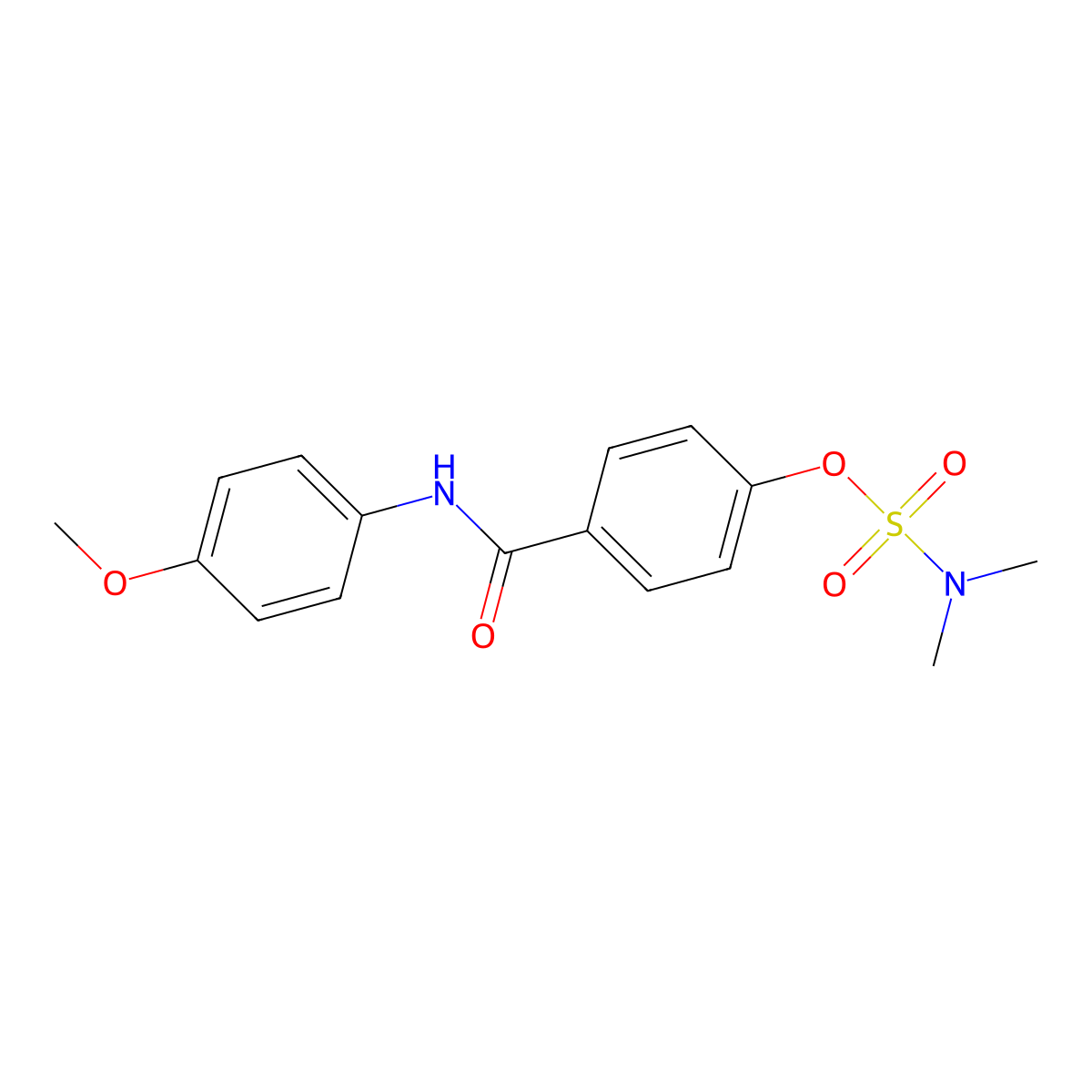 4-[(4-methoxyanilino)carbonyl]phenyl-N,N-dimethylsulfamate molecular structure, CAS 338396-29-5