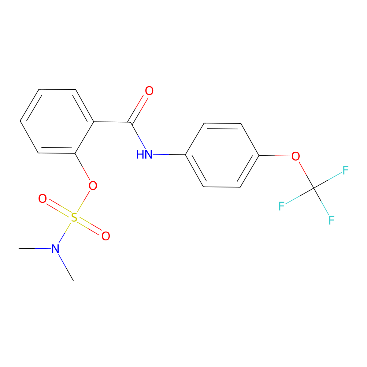 [2-[[4-(trifluoromethoxy)phenyl]carbamoyl]phenyl] N,N-dimethylsulfamate molecular structure, CAS 338396-33-1