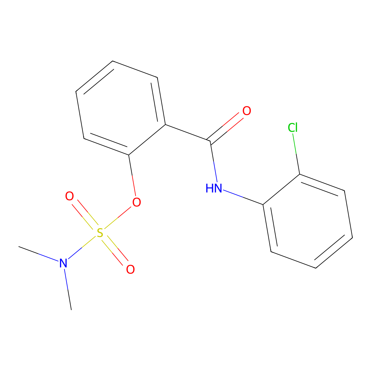 2-[(2-chloroanilino)carbonyl]phenyl-N,N-dimethylsulfamate molecular structure, CAS 338396-34-2
