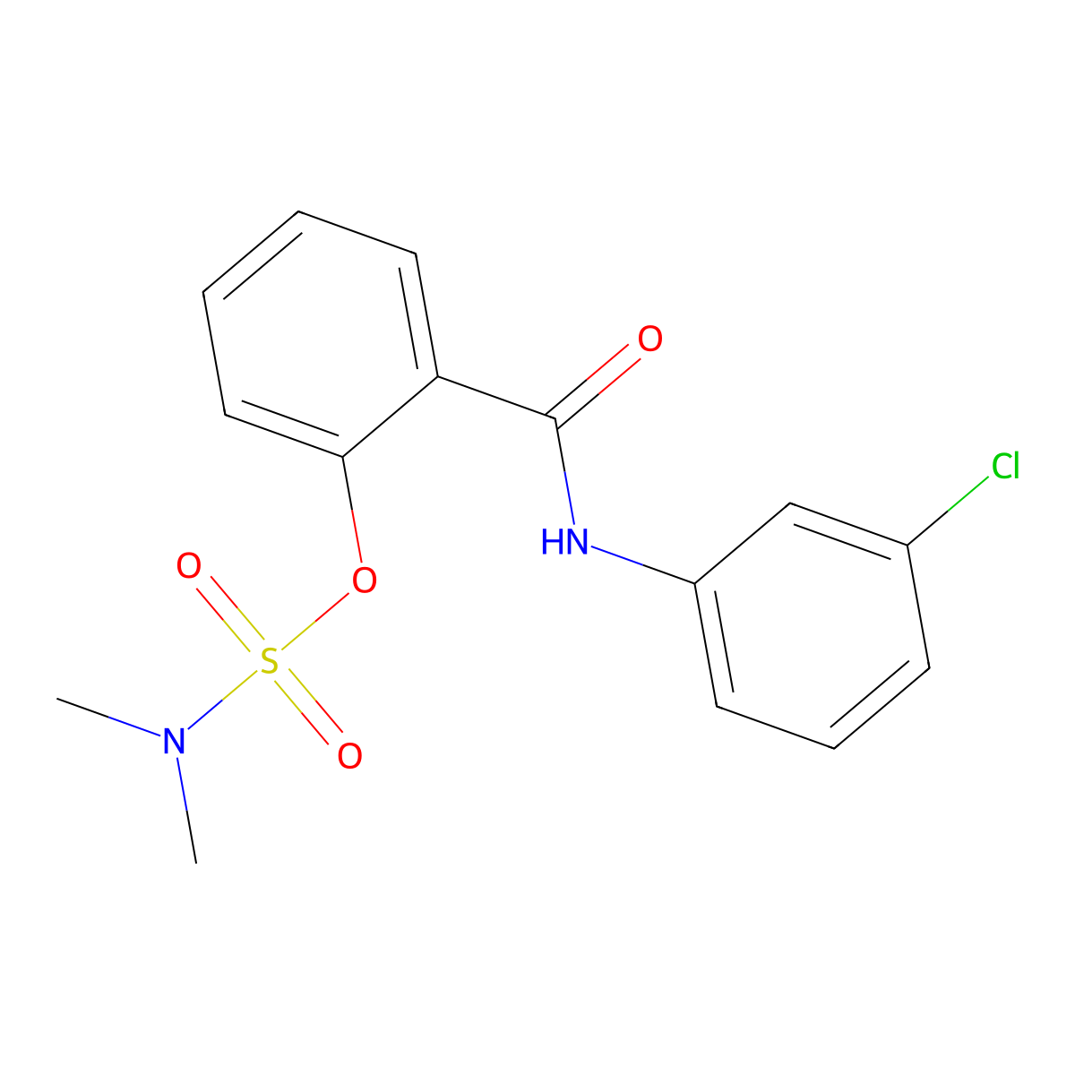2-[(3-chloroanilino)carbonyl]phenyl-N,N-dimethylsulfamate molecular structure, CAS 338396-35-3