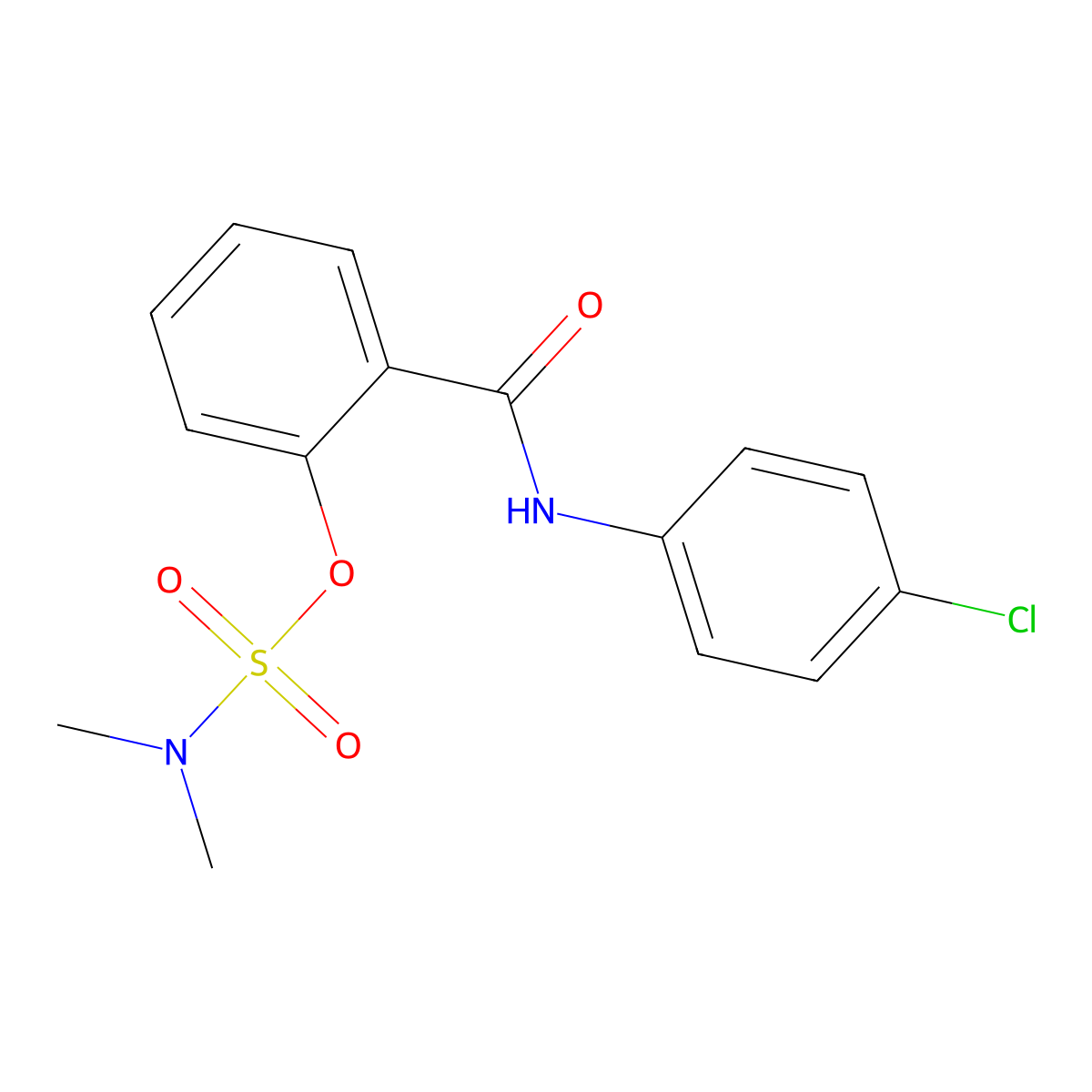 2-[(4-chloroanilino)carbonyl]phenyl-N,N-dimethylsulfamate molecular structure, CAS 338396-36-4