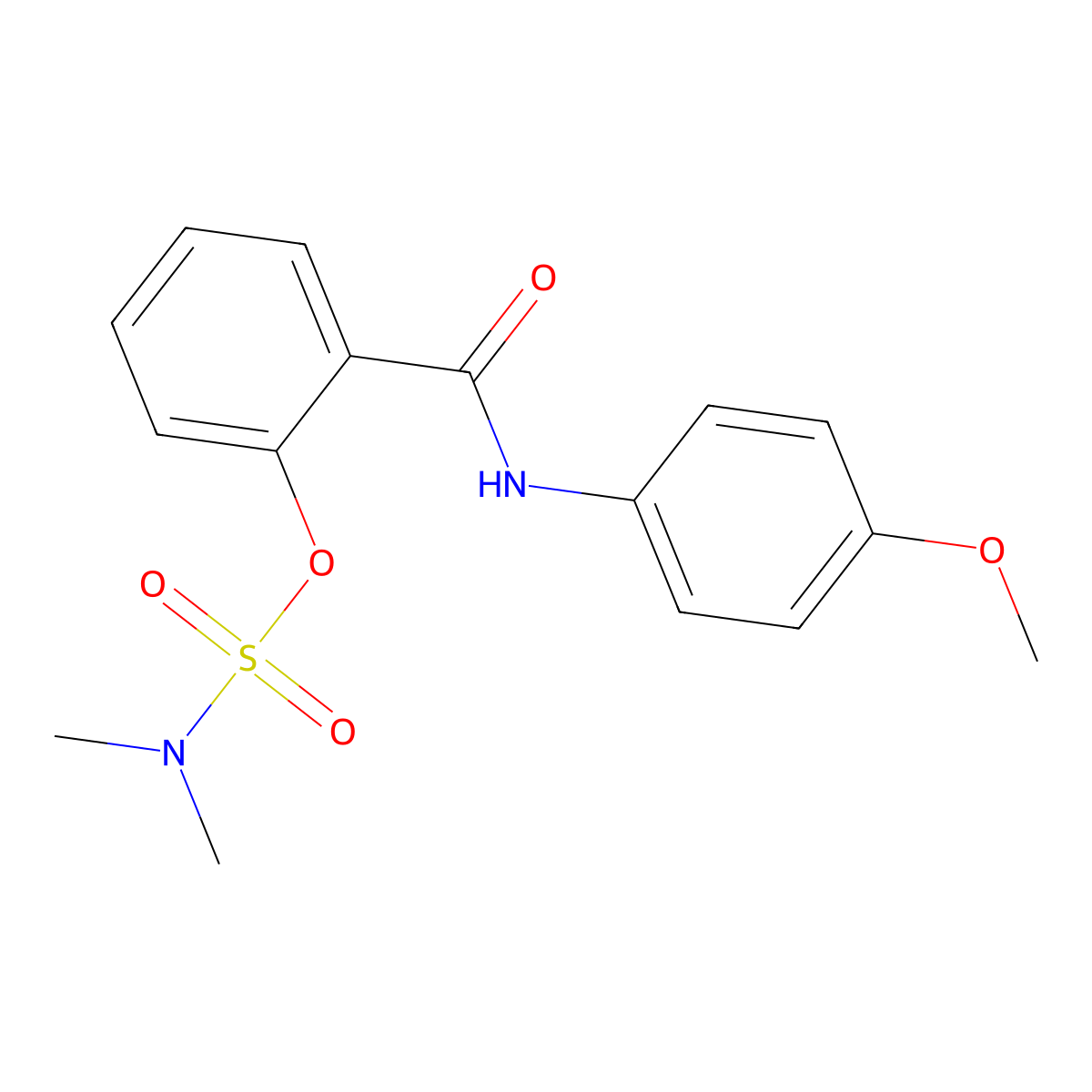 2-[(4-methoxyanilino)carbonyl]phenyl-N,N-dimethylsulfamate molecular structure, CAS 338396-37-5