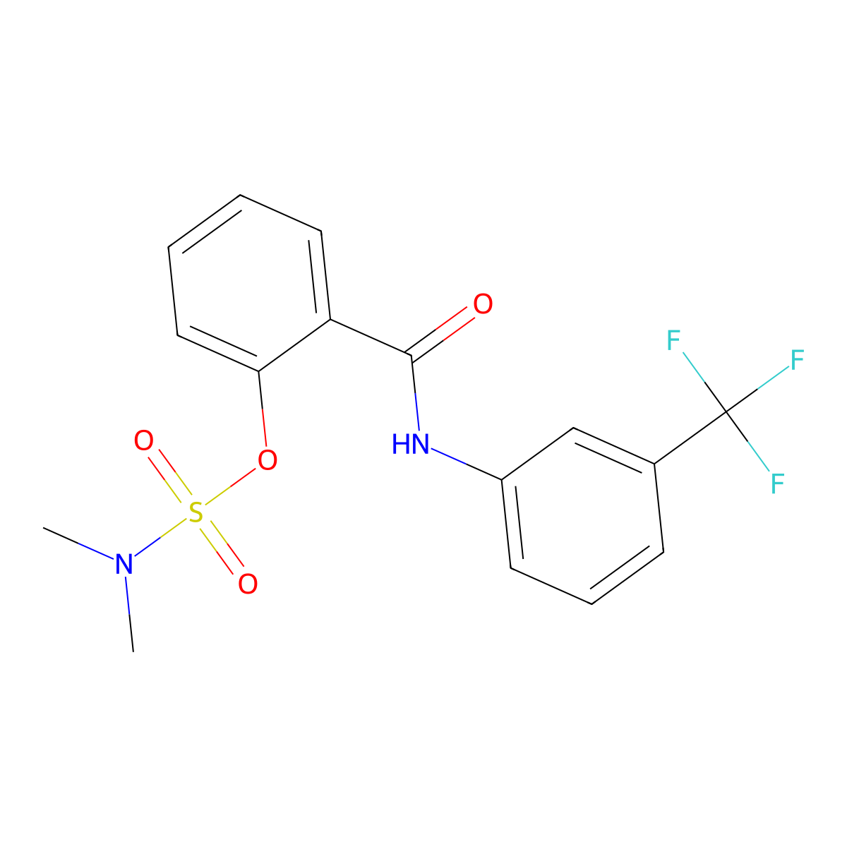 [2-[[3-(trifluoromethyl)phenyl]carbamoyl]phenyl] N,N-dimethylsulfamate molecular structure, CAS 338396-40-0