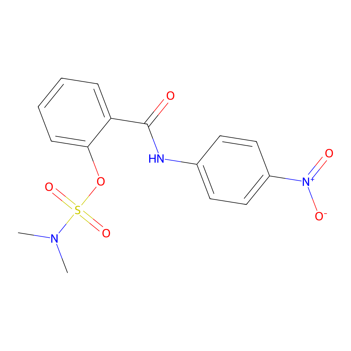 N,N-dimethyl{2-[(4-nitroanilino)carbonyl]phenyl}sulfamate molecular structure, CAS 338396-41-1