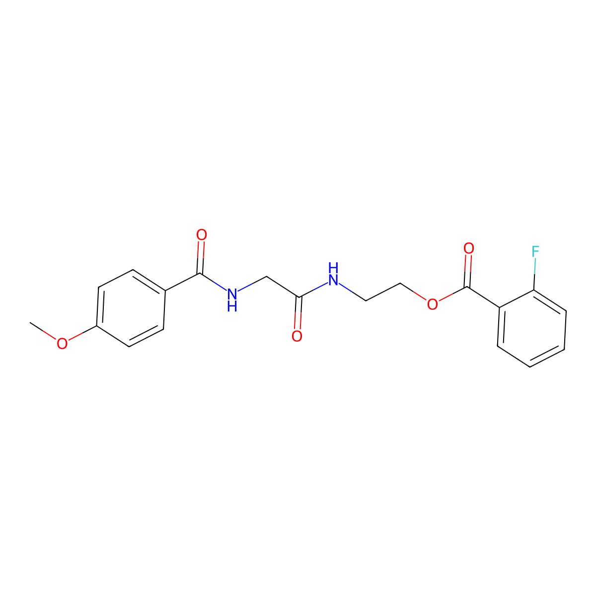 2-({2-[(4-Methoxybenzoyl)amino]acetyl}amino)ethyl 2-fluorobenzenecarboxylate molecular structure, CAS 338396-52-4