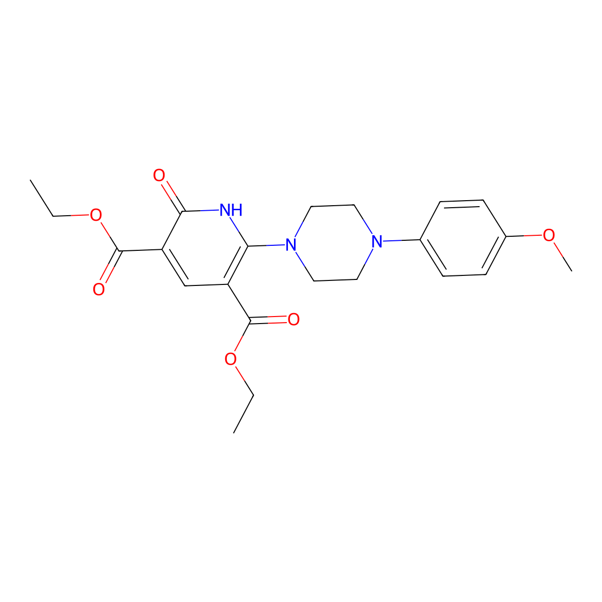 Diethyl 2-[4-(4-methoxyphenyl)piperazin-1-yl]-6-oxo-1H-pyridine-3,5-dicarboxylate molecular structure, CAS 338396-57-9