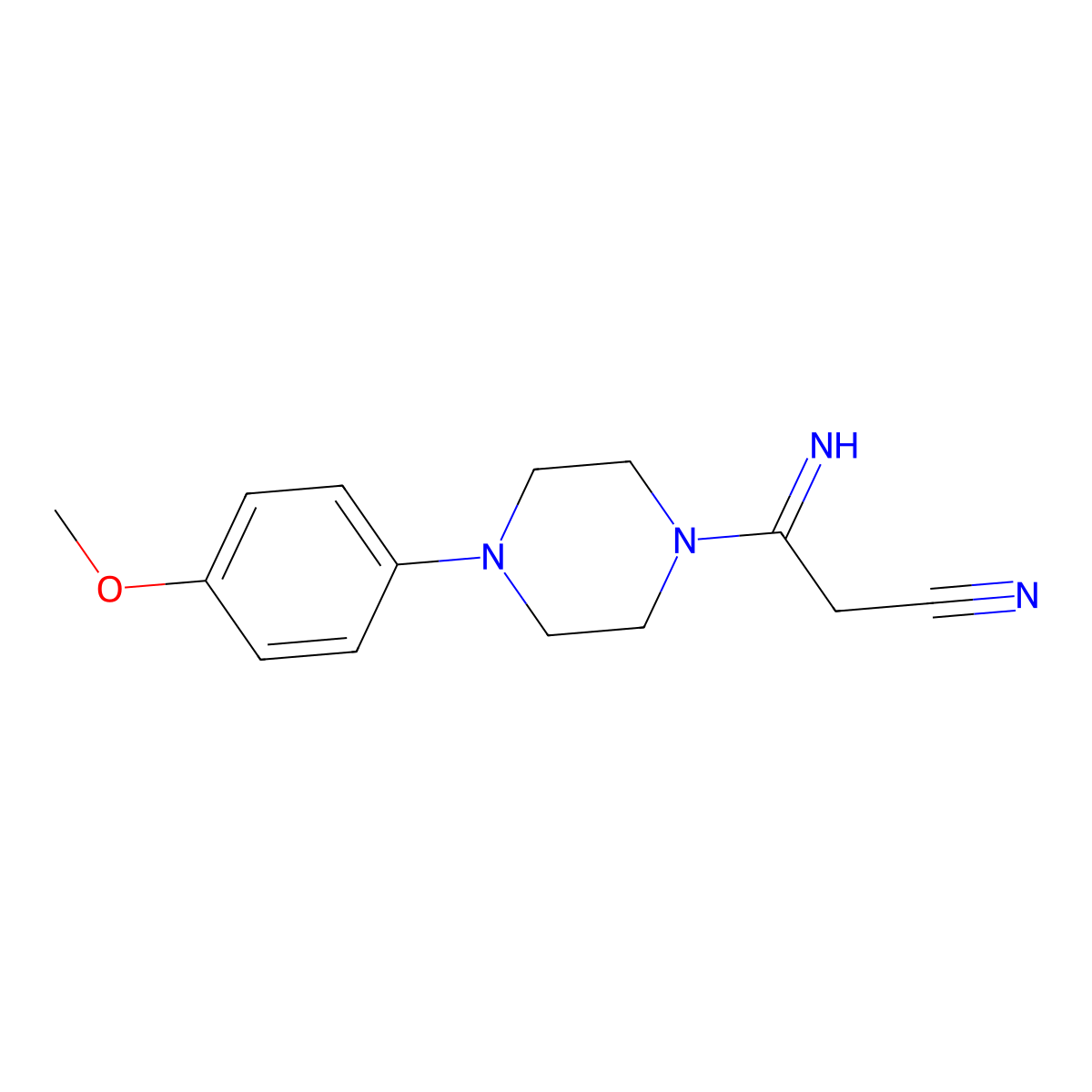 3-Imino-3-[4-(4-methoxyphenyl)piperazin-1-yl]propanenitrile molecular structure, CAS 338396-63-7