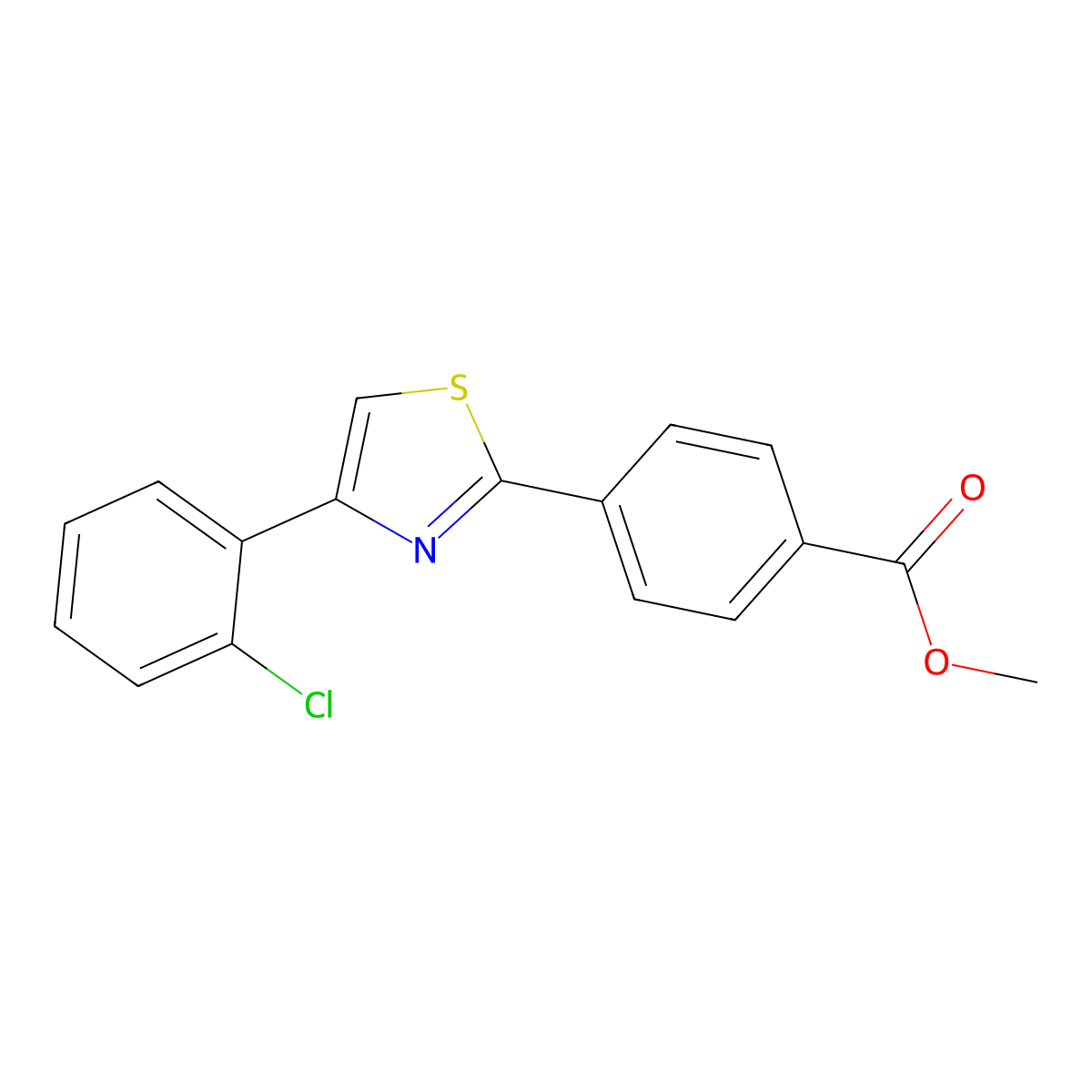 Methyl 4-[4-(2-chlorophenyl)-1,3-thiazol-2-yl]benzoate molecular structure, CAS 338396-91-1