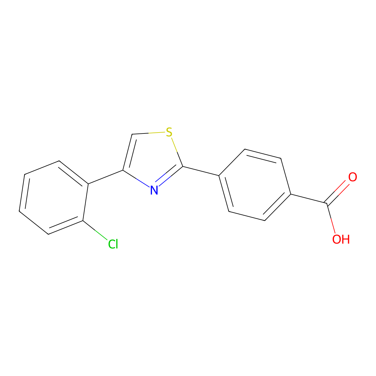4-[4-(2-chlorophenyl)-1,3-thiazol-2-yl]benzoic Acid molecular structure, CAS 338396-92-2
