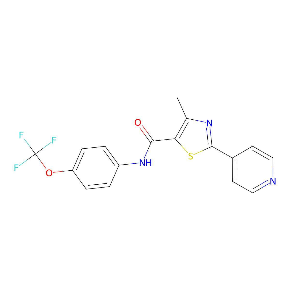 4-methyl-2-(4-pyridinyl)-N-[4-(trifluoromethoxy)phenyl]-1,3-thiazole-5-carboxamide molecular structure, CAS 338396-94-4