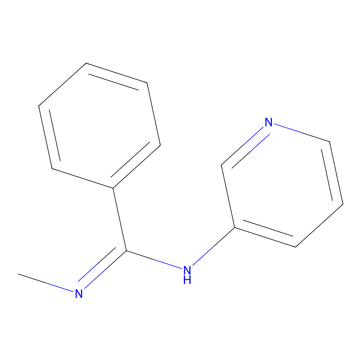 N'-methyl-N-(3-pyridinyl)benzenecarboximidamide molecular structure, CAS 338397-05-0