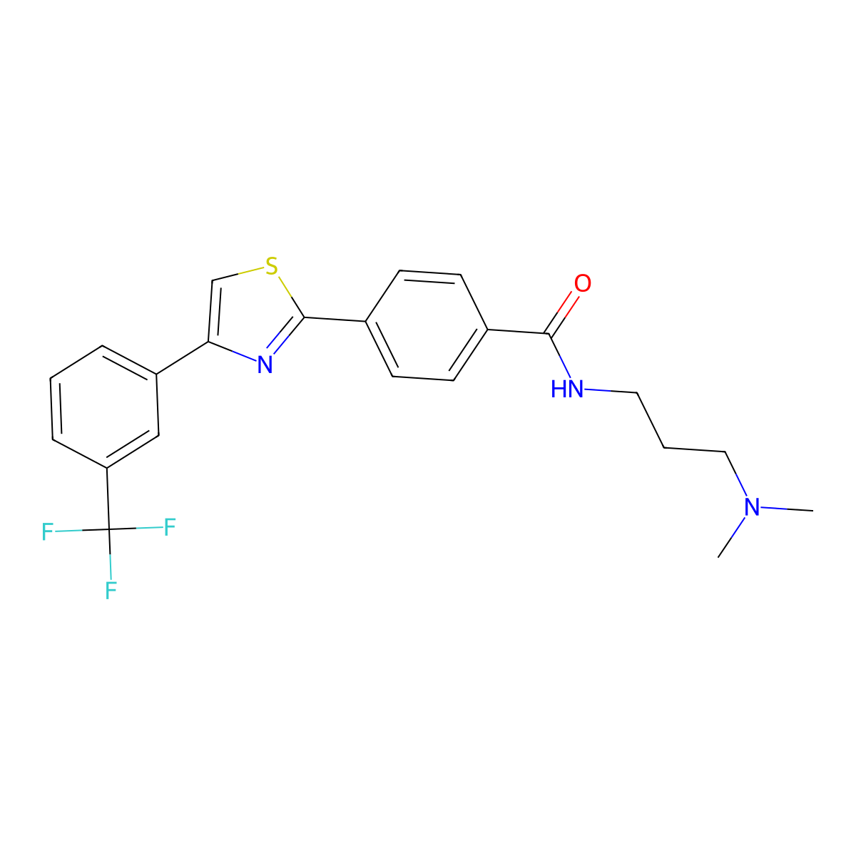 N-[3-(dimethylamino)propyl]-4-{4-[3-(trifluoromethyl)phenyl]-1,3-thiazol-2-yl}benzamide molecular structure, CAS 338397-08-3
