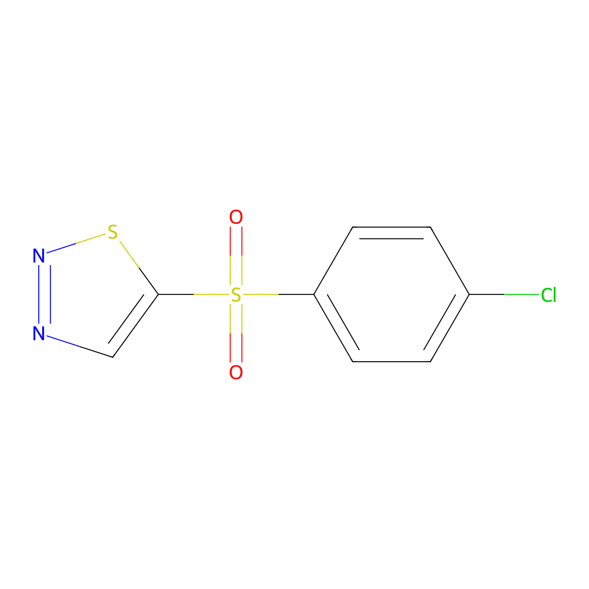 4-Chlorophenyl 1,2,3-thiadiazol-5-yl sulfone molecular structure, CAS 338397-15-2