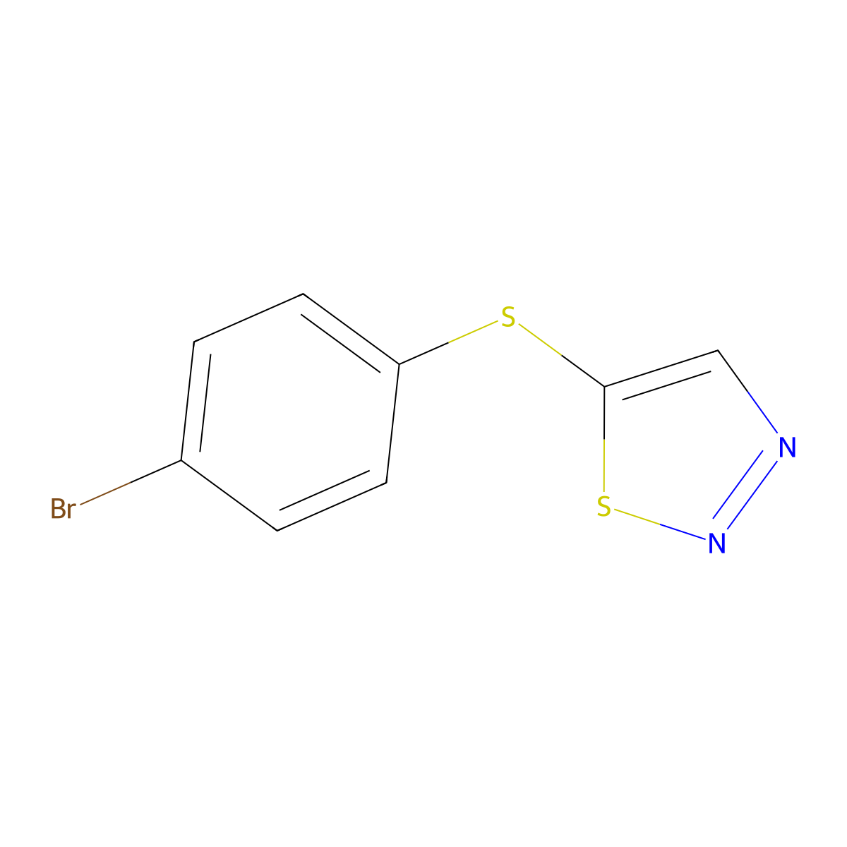 4-Bromophenyl 1,2,3-thiadiazol-5-yl sulfide molecular structure, CAS 338397-18-5