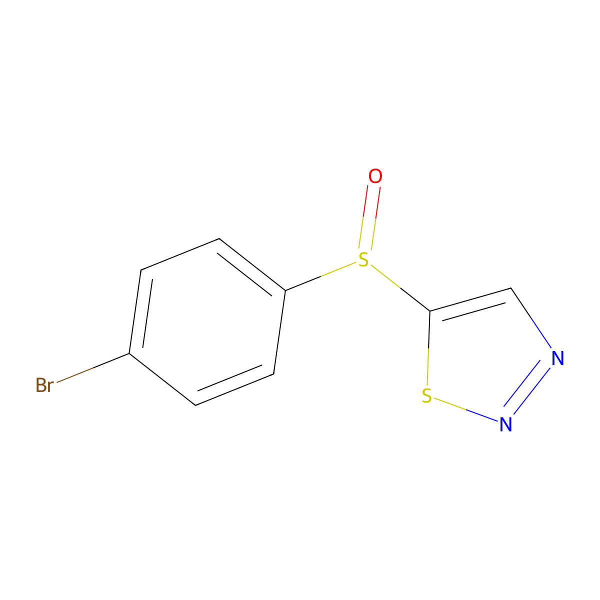 4-Bromophenyl 1,2,3-thiadiazol-5-yl sulfoxide molecular structure, CAS 338397-21-0