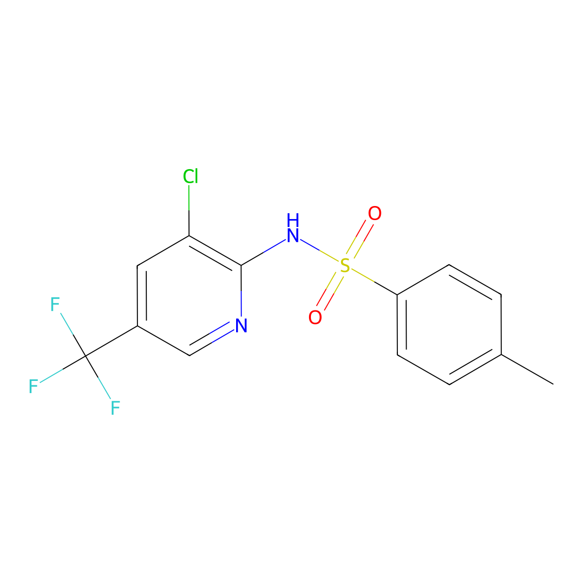 N-[3-chloro-5-(trifluoromethyl)-2-pyridinyl]-4-methylbenzenesulfonamide molecular structure, CAS 338397-27-6