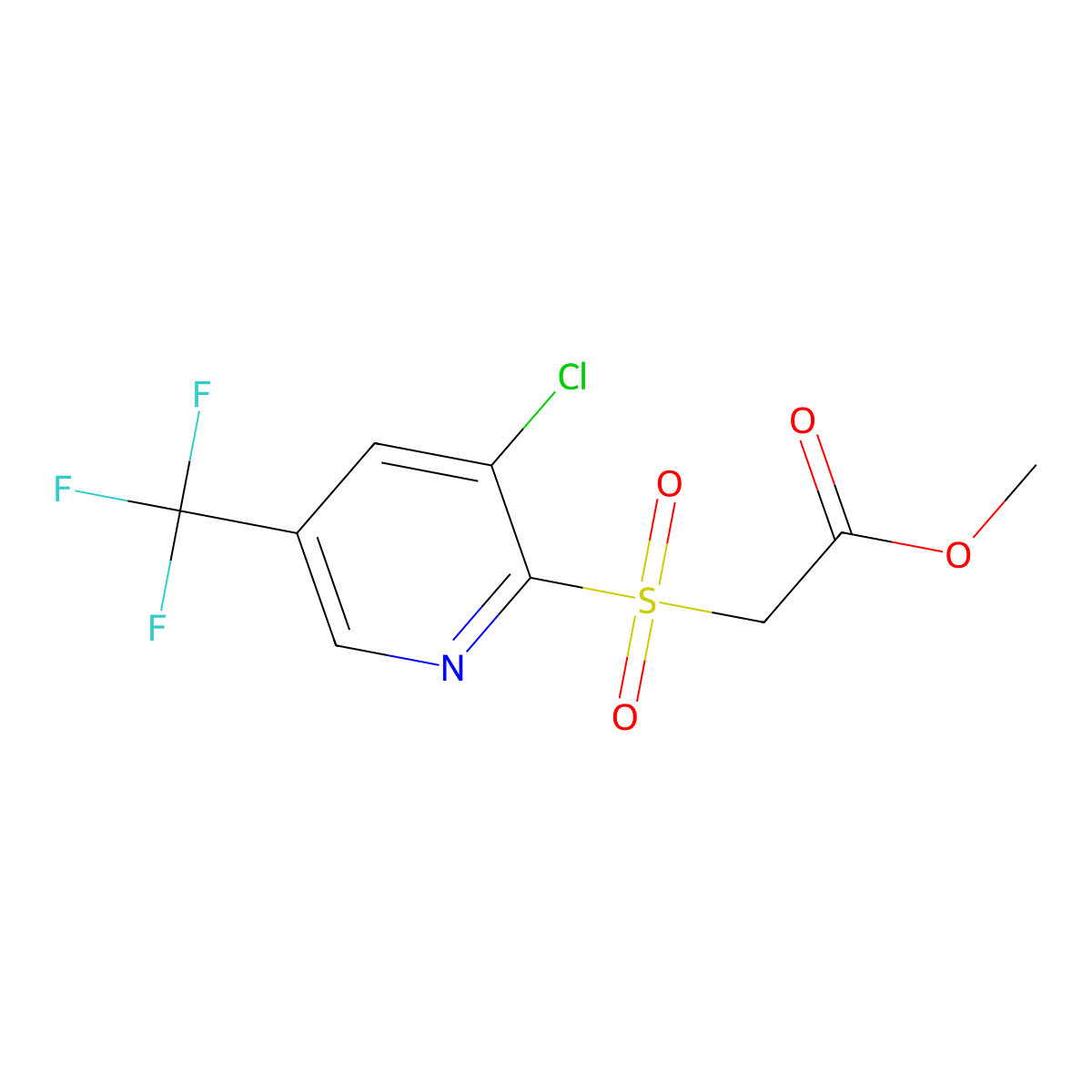 Methyl 2-[3-chloro-5-(trifluoromethyl)pyridin-2-yl]sulfonylacetate molecular structure, CAS 338397-30-1