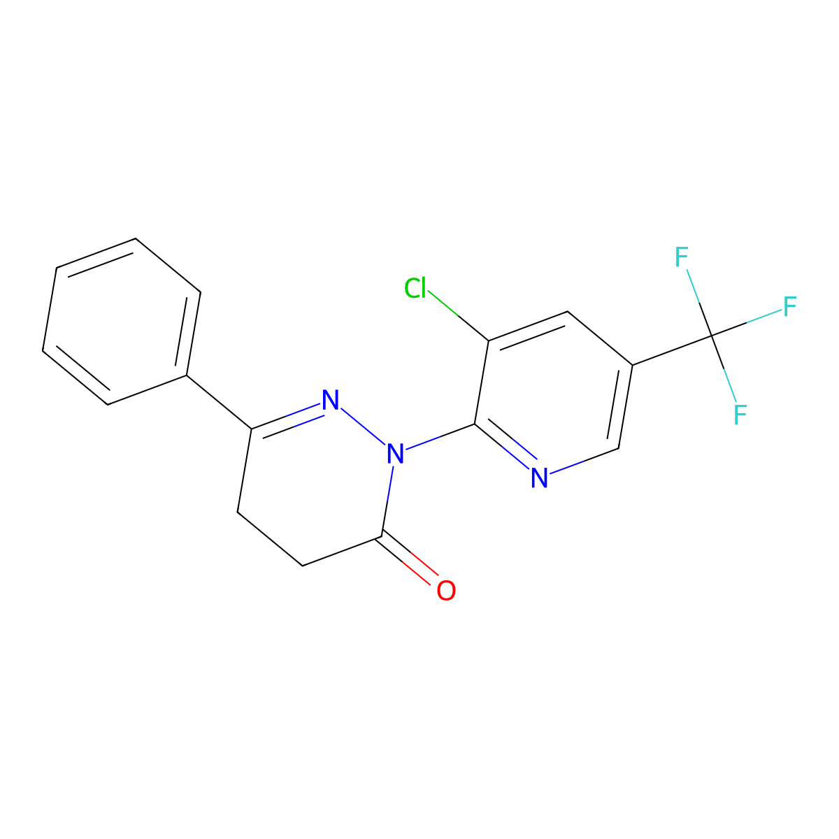 2-[3-chloro-5-(trifluoromethyl)-2-pyridinyl]-6-phenyl-4,5-dihydro-3(2H)-pyridazinone molecular structure, CAS 338397-48-1