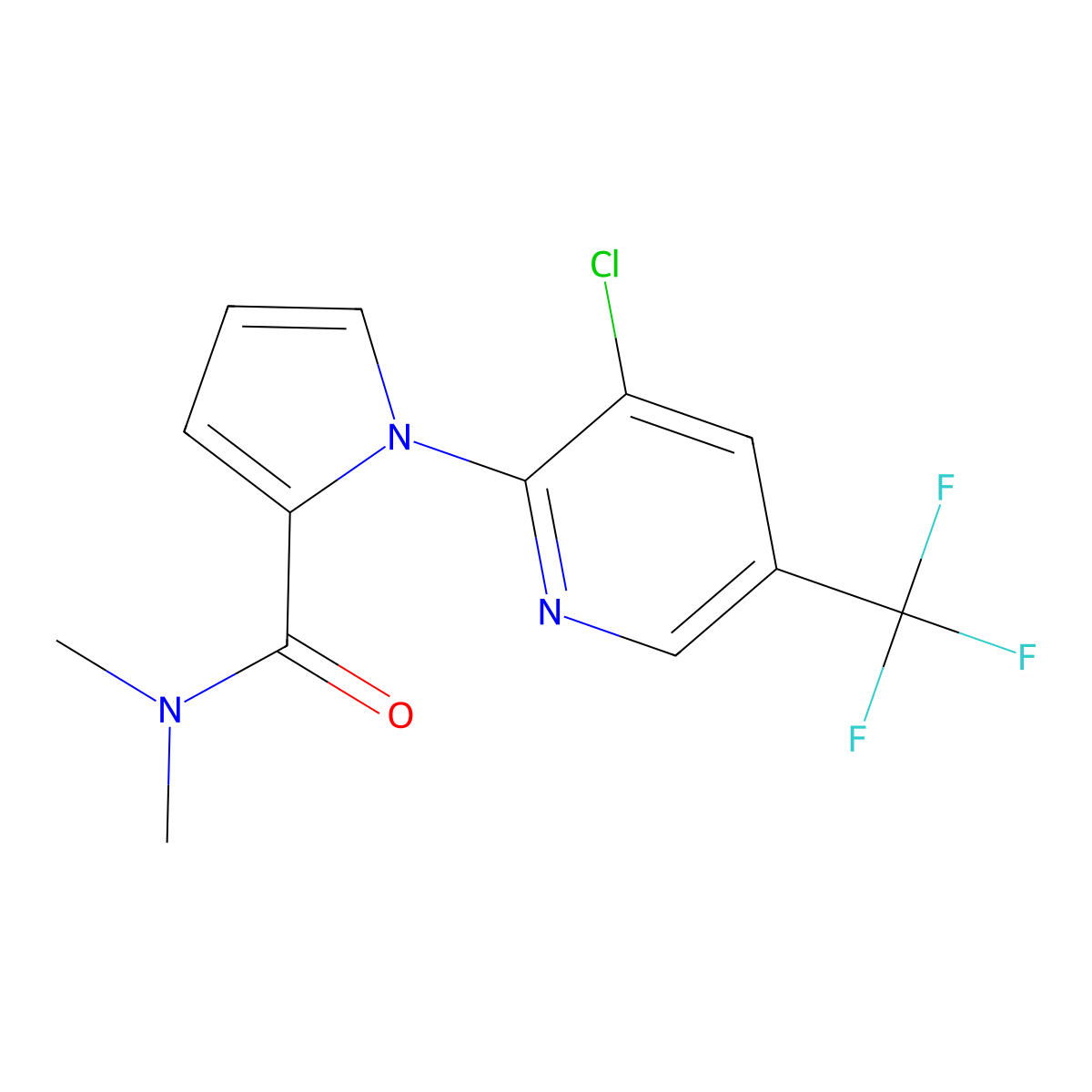 1-[3-chloro-5-(trifluoromethyl)-2-pyridinyl]-N,N-dimethyl-1H-pyrrole-2-carboxamide molecular structure, CAS 338397-50-5