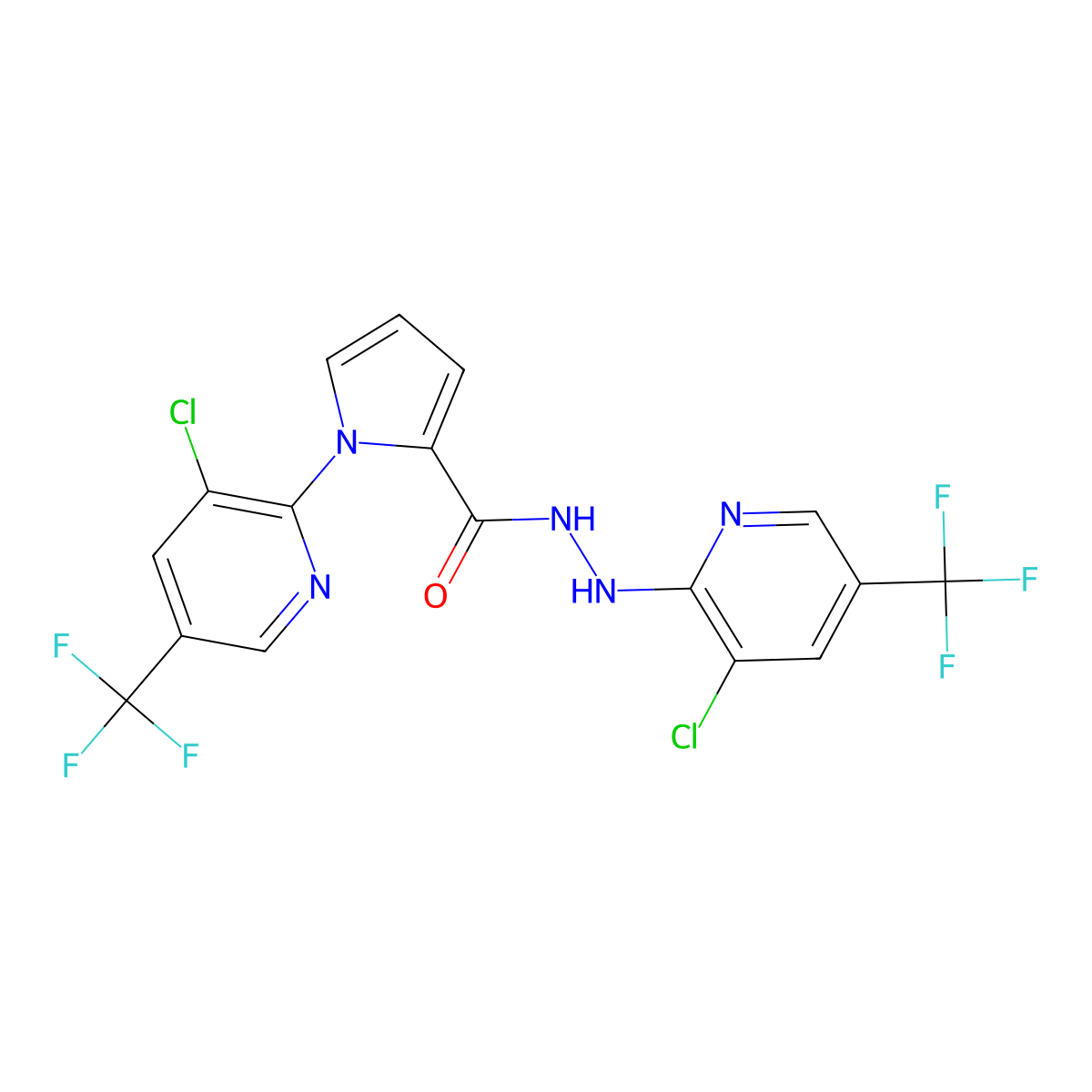 N',1-bis[3-chloro-5-(trifluoromethyl)pyridin-2-yl]pyrrole-2-carbohydrazide molecular structure, CAS 338397-51-6