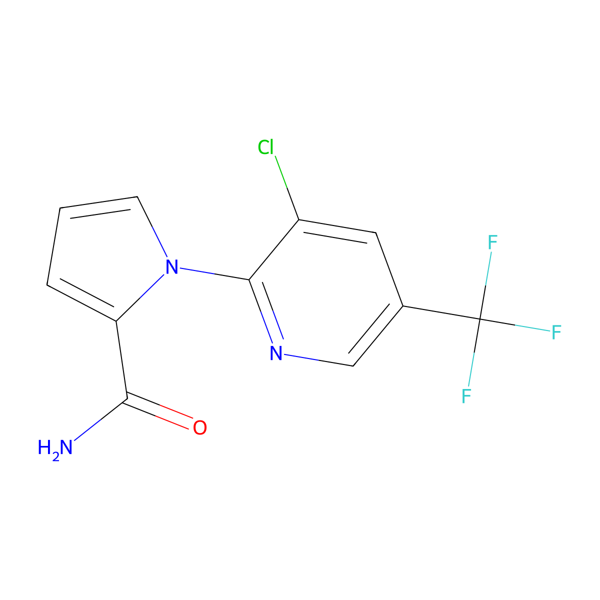 1-[3-chloro-5-(trifluoromethyl)-2-pyridinyl]-1H-pyrrole-2-carboxamide molecular structure, CAS 338397-58-3