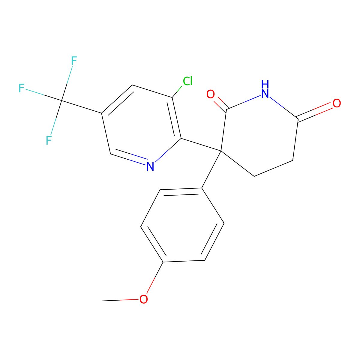 3-[3-Chloro-5-(trifluoromethyl)pyridin-2-yl]-3-(4-methoxyphenyl)piperidine-2,6-dione molecular structure, CAS 338397-68-5