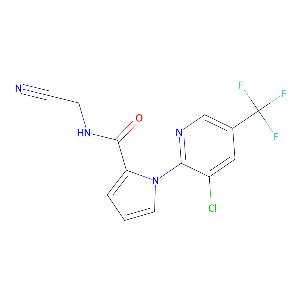 1-[3-chloro-5-(trifluoromethyl)-2-pyridinyl]-N-(cyanomethyl)-1H-pyrrole-2-carboxamide molecular structure, CAS 338397-75-4