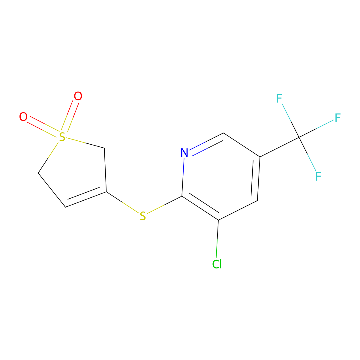 3-[3-Chloro-5-(trifluoromethyl)pyridin-2-yl]sulfanyl-2,5-dihydrothiophene 1,1-dioxide molecular structure, CAS 338397-76-5