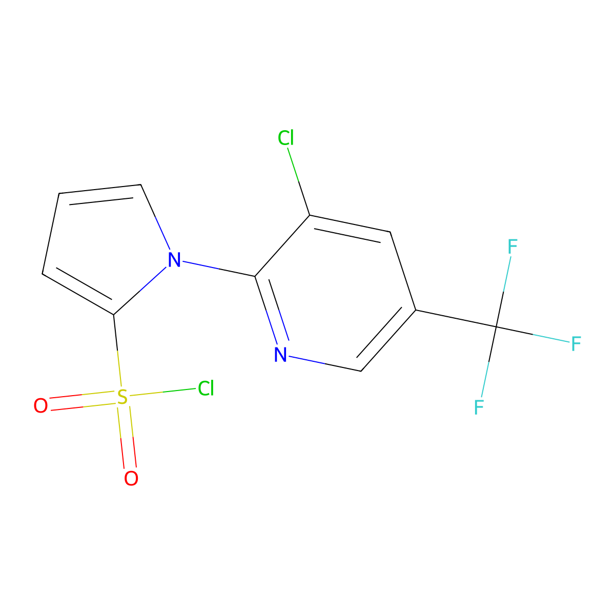 1-[3-chloro-5-(trifluoromethyl)-2-pyridinyl]-1H-pyrrole-2-sulfonoyl chloride molecular structure, CAS 338397-79-8