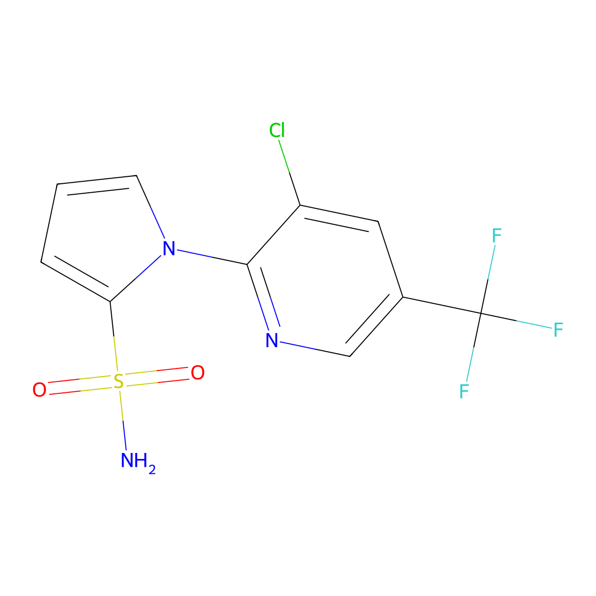 1-[3-chloro-5-(trifluoromethyl)-2-pyridinyl]-1H-pyrrole-2-sulfonamide molecular structure, CAS 338397-80-1