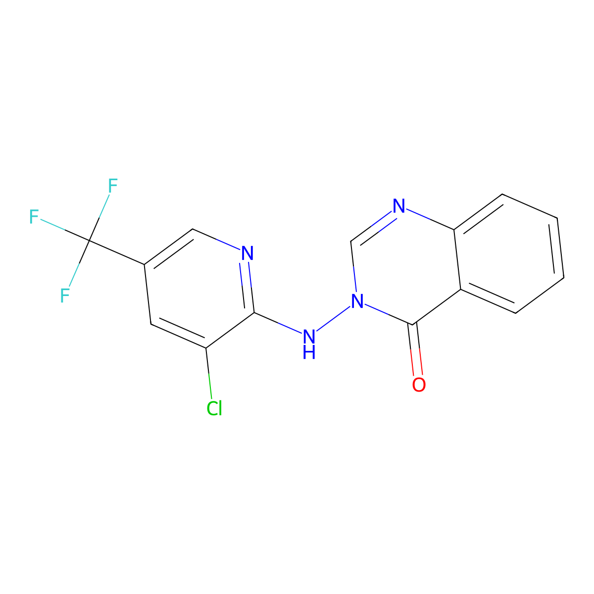 3-{[3-chloro-5-(trifluoromethyl)-2-pyridinyl]amino}-4(3H)-quinazolinone molecular structure, CAS 338397-90-3