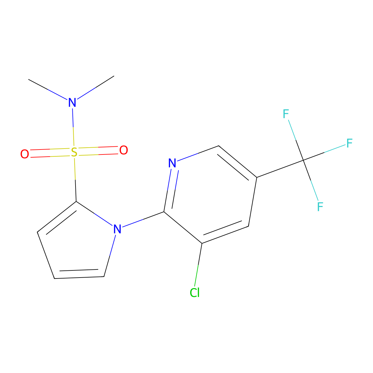 1-[3-chloro-5-(trifluoromethyl)-2-pyridinyl]-N,N-dimethyl-1H-pyrrole-2-sulfonamide molecular structure, CAS 338397-92-5