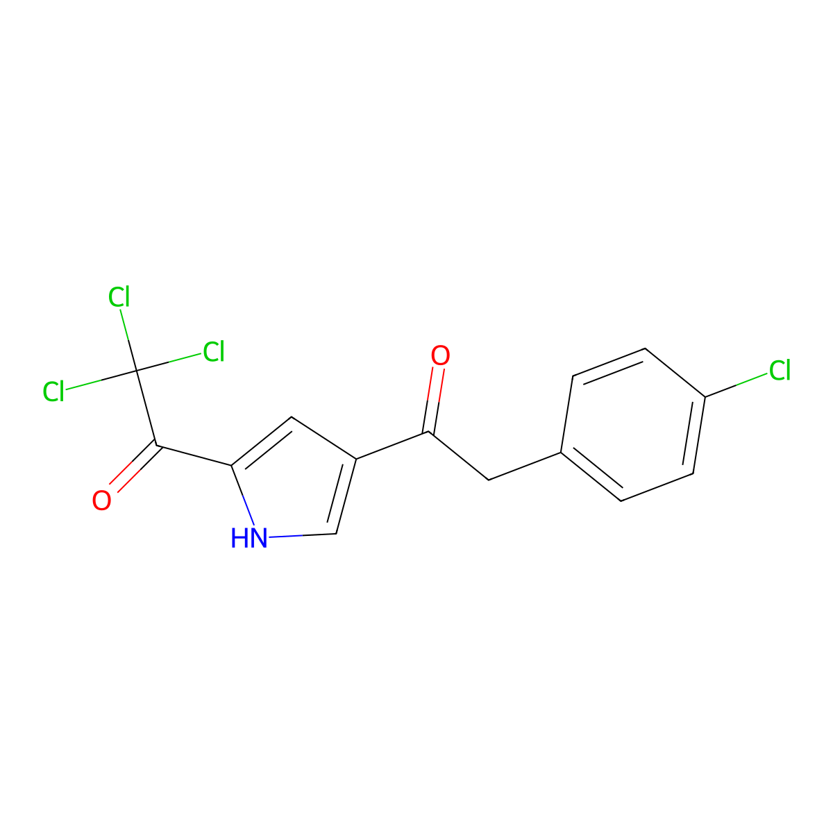 2,2,2-trichloro-1-{4-[2-(4-chlorophenyl)acetyl]-1H-pyrrol-2-yl}-1-ethanone molecular structure, CAS 338397-93-6