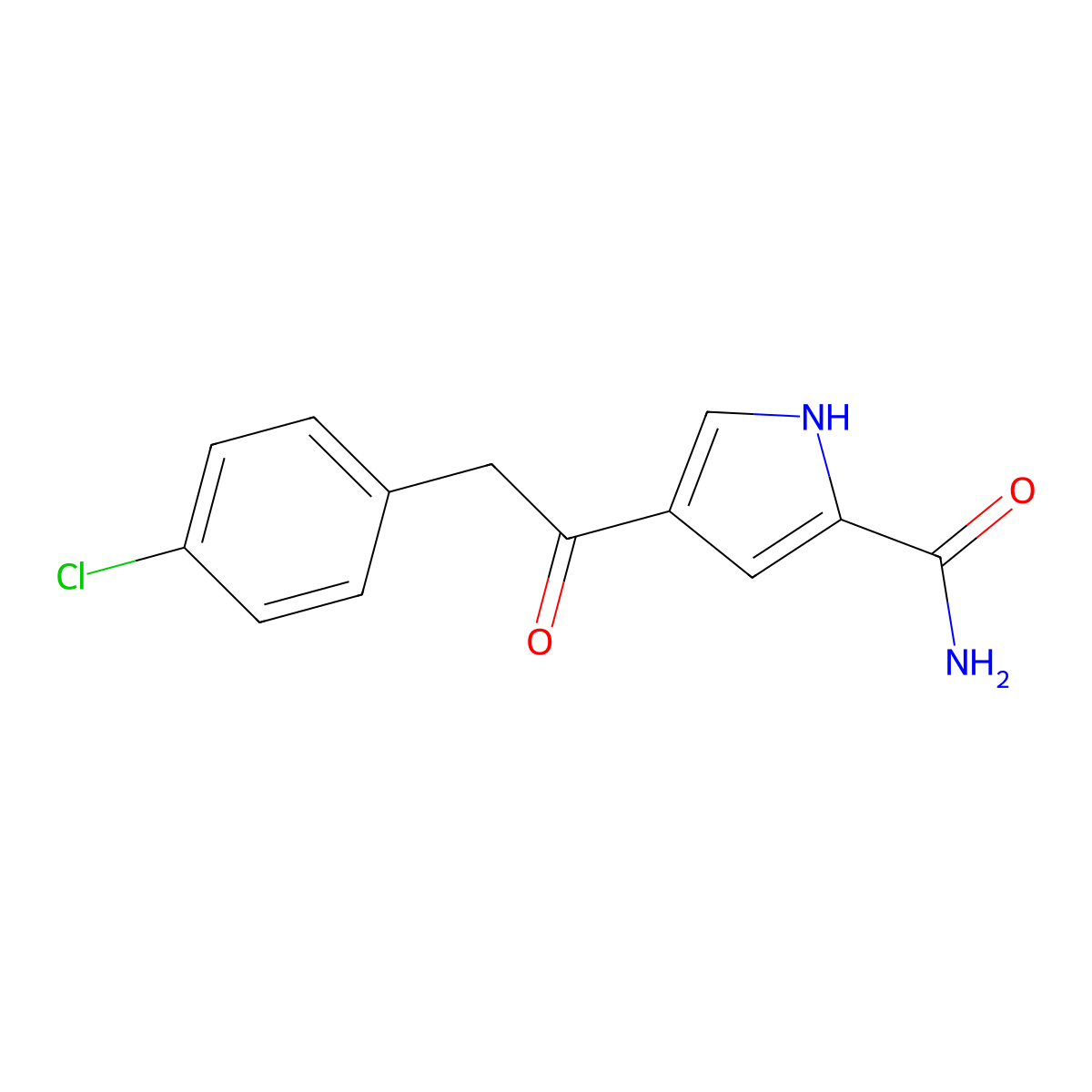 4-[2-(4-chlorophenyl)acetyl]-1H-pyrrole-2-carboxamide molecular structure, CAS 338397-97-0