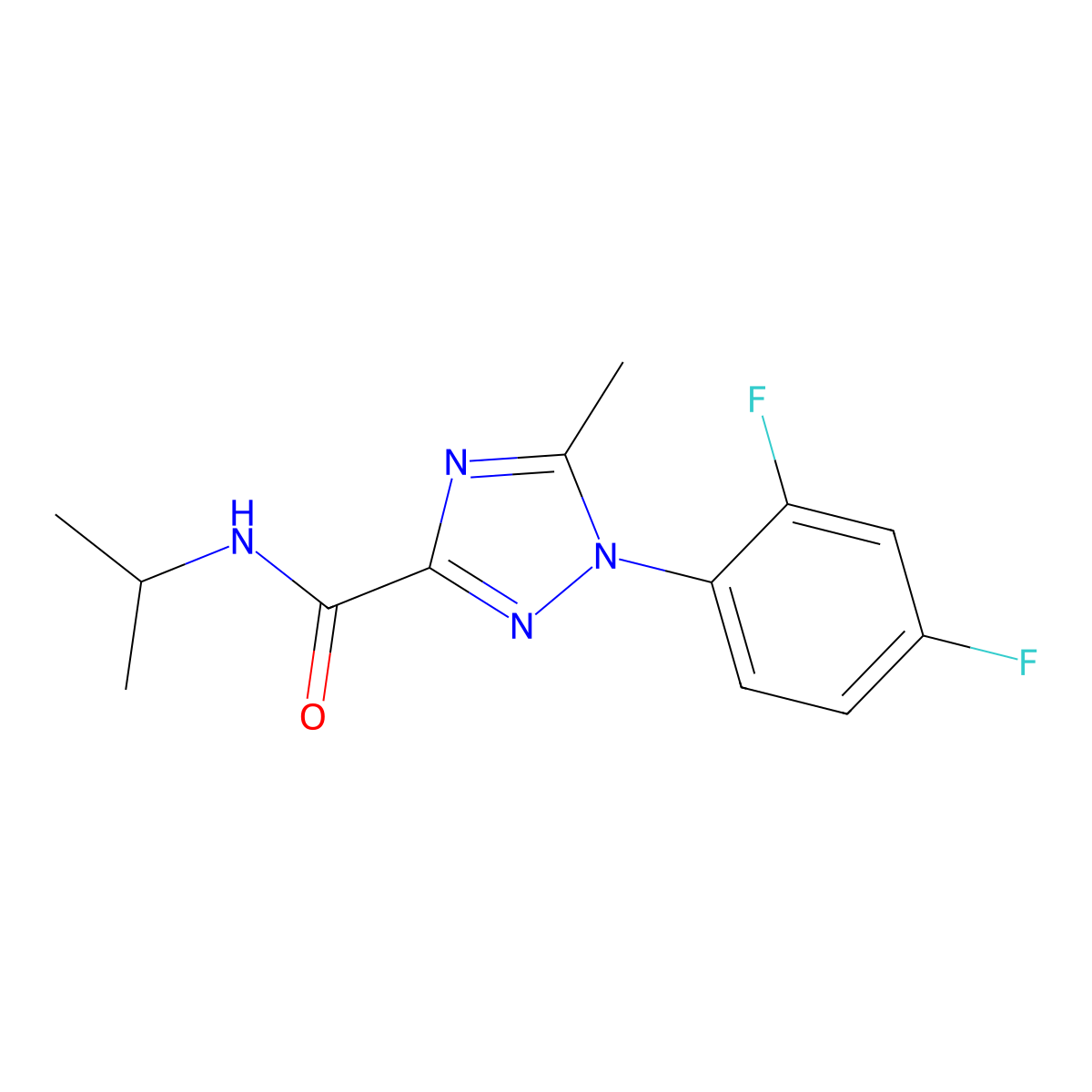 1-(2,4-difluorophenyl)-N-isopropyl-5-methyl-1H-1,2,4-triazole-3-carboxamide molecular structure, CAS 338397-99-2