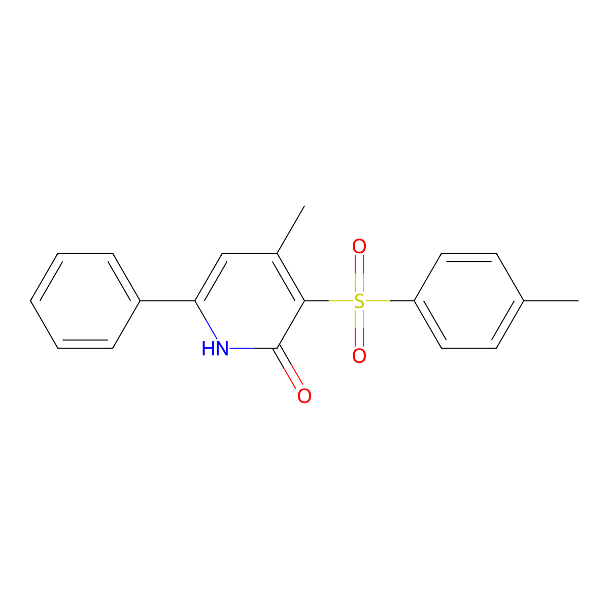 4-methyl-3-[(4-methylphenyl)sulfonyl]-6-phenyl-2(1H)-pyridinone molecular structure, CAS 338398-00-8