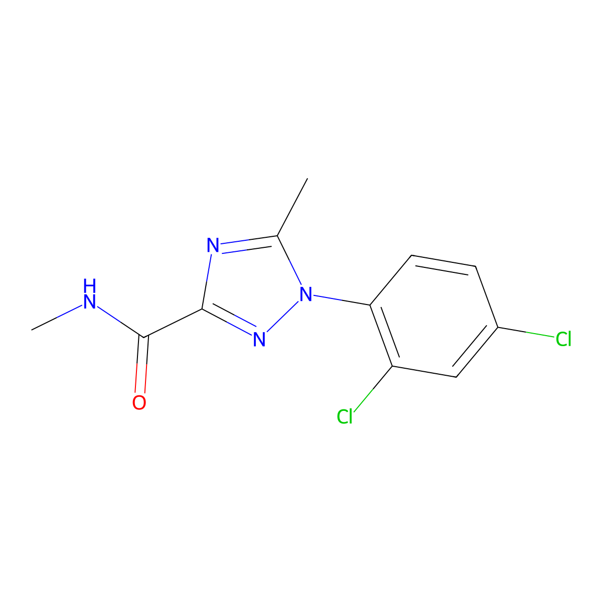 1-(2,4-dichlorophenyl)-N,5-dimethyl-1H-1,2,4-triazole-3-carboxamide molecular structure, CAS 338398-17-7