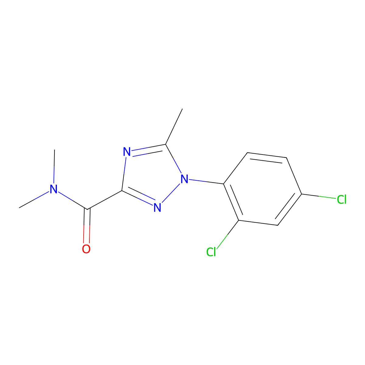 1-(2,4-dichlorophenyl)-N,N,5-trimethyl-1H-1,2,4-triazole-3-carboxamide molecular structure, CAS 338398-18-8