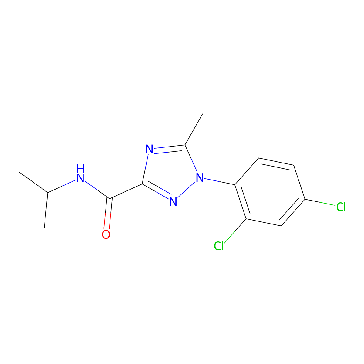 1-(2,4-dichlorophenyl)-N-isopropyl-5-methyl-1H-1,2,4-triazole-3-carboxamide molecular structure, CAS 338398-21-3