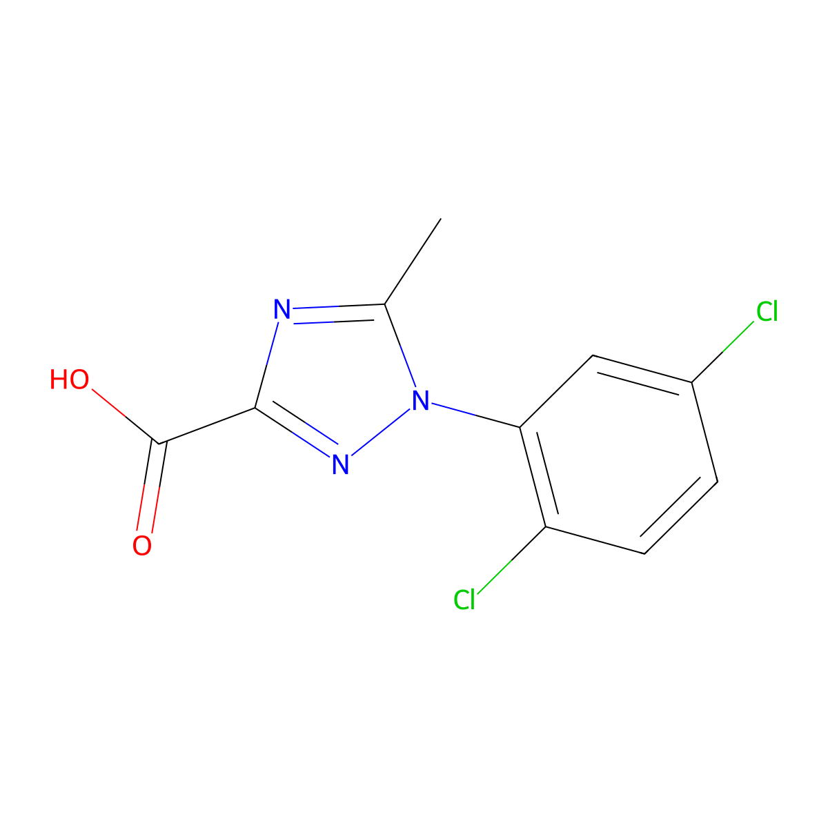 1-(2,5-dichlorophenyl)-5-methyl-1H-1,2,4-triazole-3-carboxylic acid molecular structure, CAS 338398-22-4