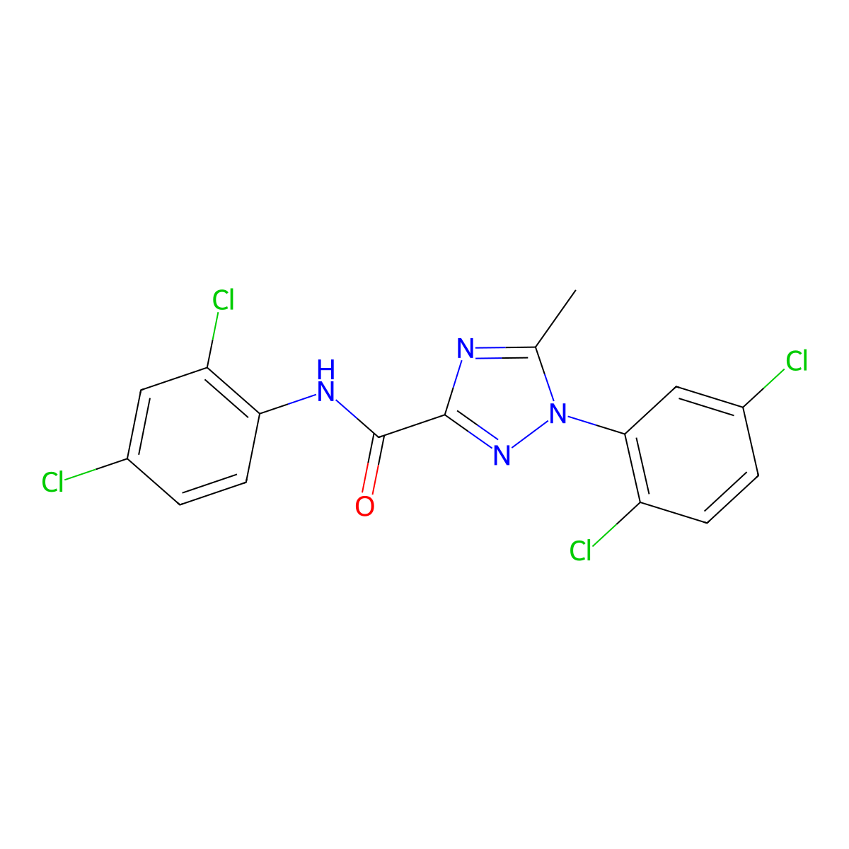 N-(2,4-dichlorophenyl)-1-(2,5-dichlorophenyl)-5-methyl-1H-1,2,4-triazole-3-carboxamide molecular structure, CAS 338398-31-5