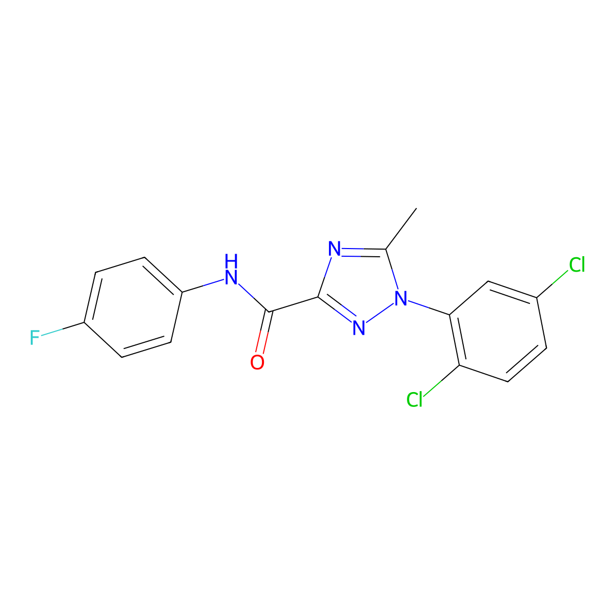 1-(2,5-dichlorophenyl)-N-(4-fluorophenyl)-5-methyl-1H-1,2,4-triazole-3-carboxamide molecular structure, CAS 338398-37-1