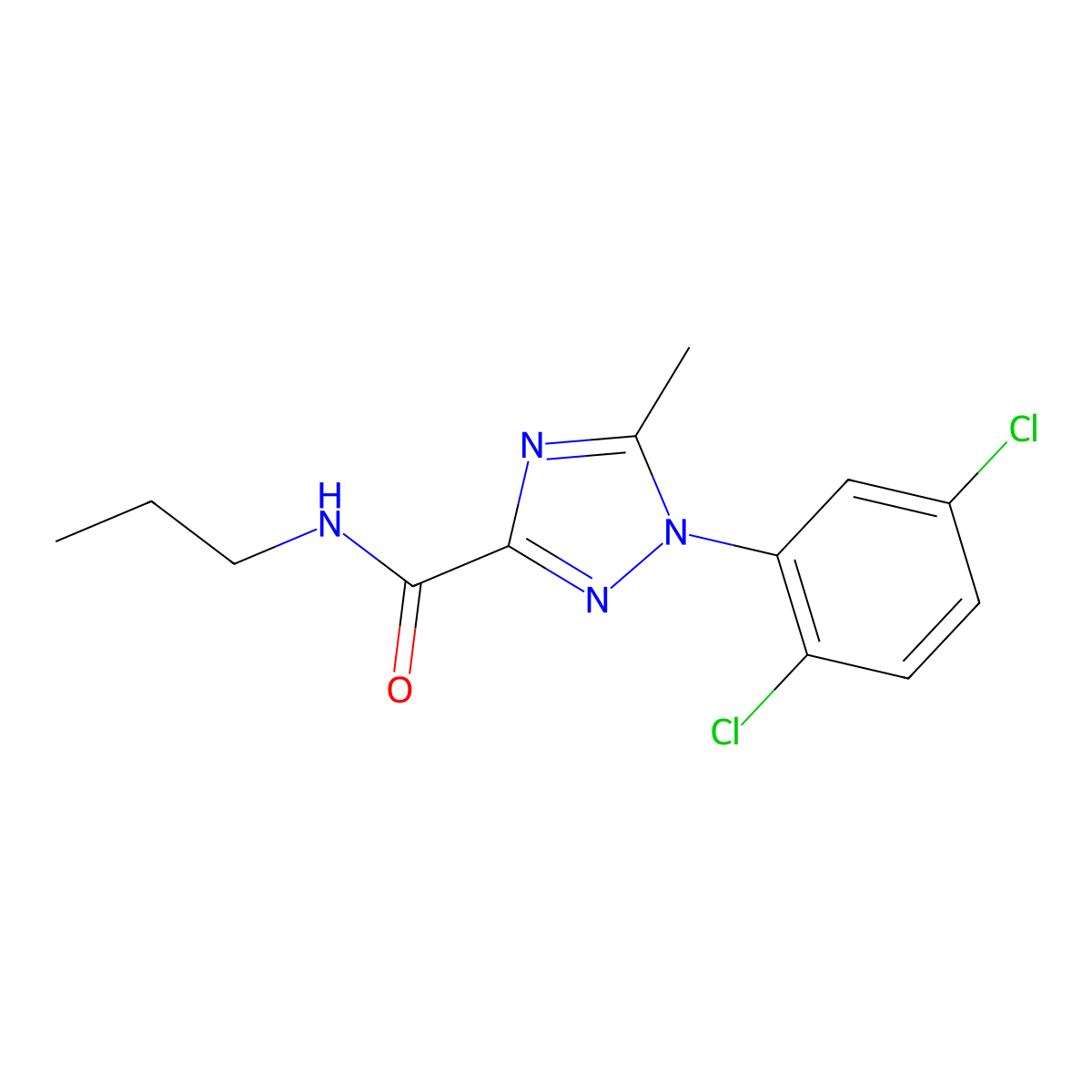 1-(2,5-dichlorophenyl)-5-methyl-N-propyl-1H-1,2,4-triazole-3-carboxamide molecular structure, CAS 338398-38-2