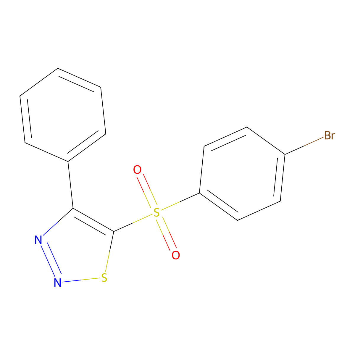 4-Bromophenyl 4-phenyl-1,2,3-thiadiazol-5-yl sulfone molecular structure, CAS 338398-40-6