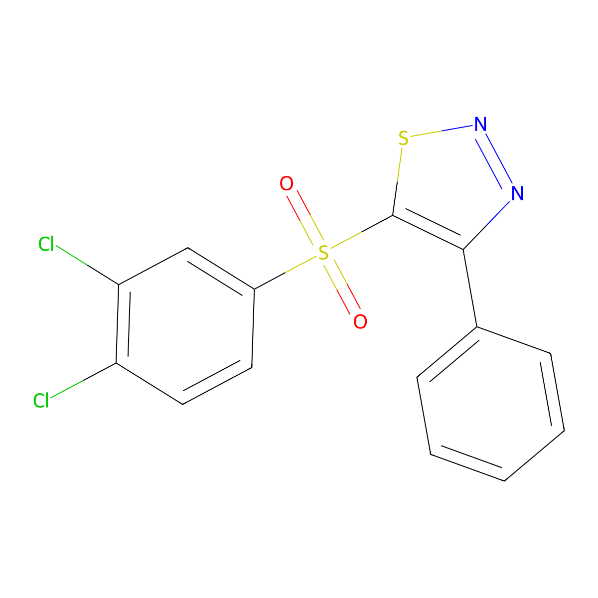 5-[(3,4-Dichlorophenyl)sulfonyl]-4-phenyl-1,2,3-thiadiazole molecular structure, CAS 338398-41-7