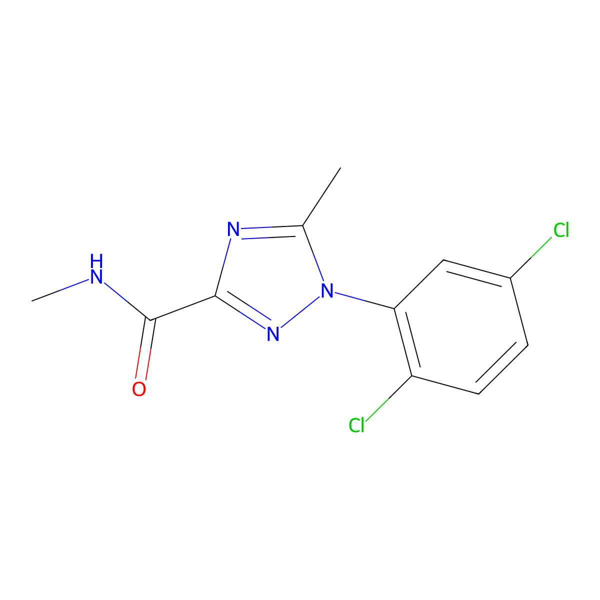 1-(2,5-dichlorophenyl)-N,5-dimethyl-1,2,4-triazole-3-carboxamide molecular structure, CAS 338398-54-2