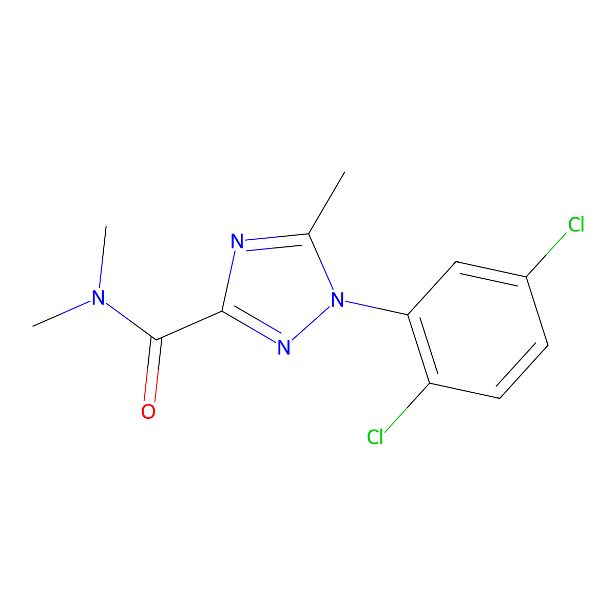 1-(2,5-dichlorophenyl)-N,N,5-trimethyl-1H-1,2,4-triazole-3-carboxamide molecular structure, CAS 338398-56-4