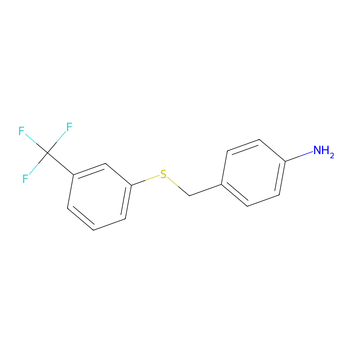 4-({[3-(Trifluoromethyl)phenyl]sulfanyl}methyl)aniline molecular structure, CAS 338398-58-6
